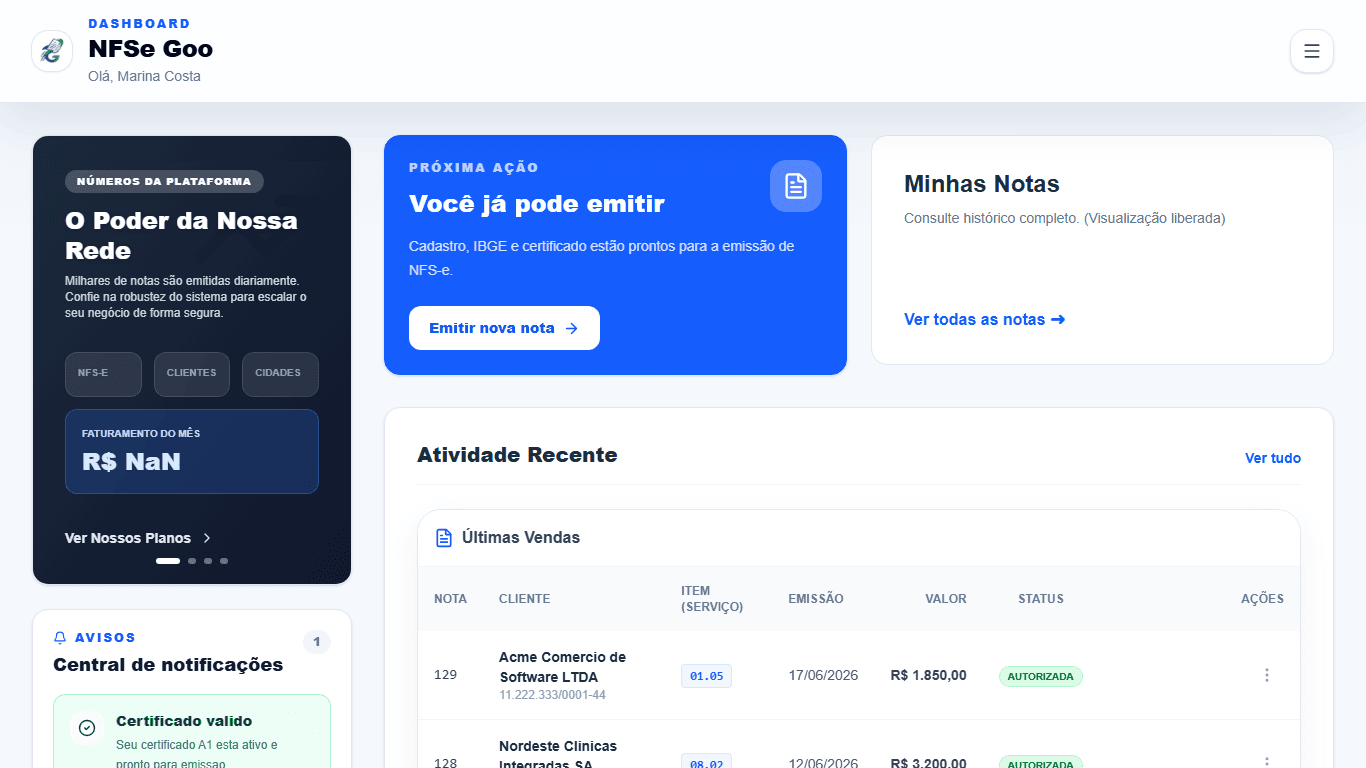 Prévia SaaS no navegador